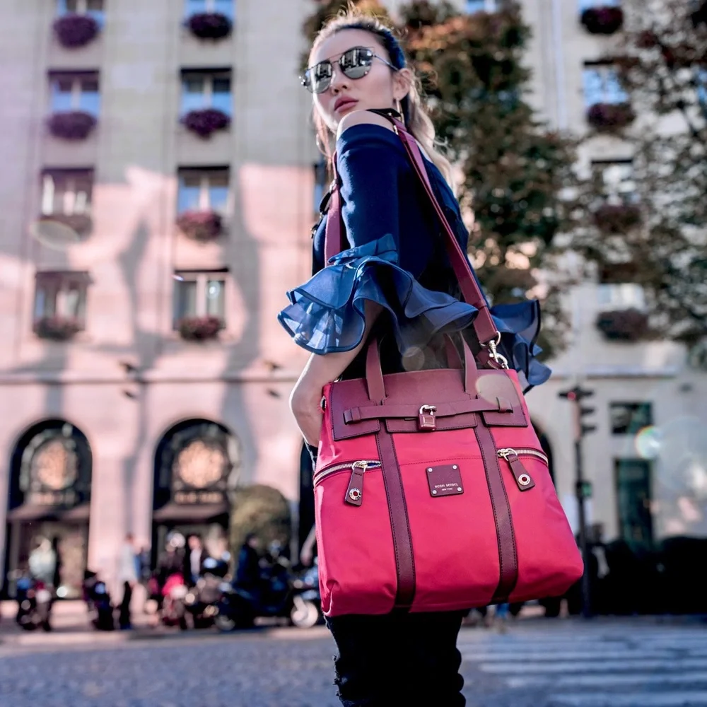 RARE Magenta Pink HENRI BENDEL Large Jetsetter Leather Convertible Backpack Bag - Picture 16 of 16
